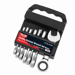 RATCHET WRENCH SET FIXED HEAD STUBBY - METRIC 7 PC. (10-19MM)